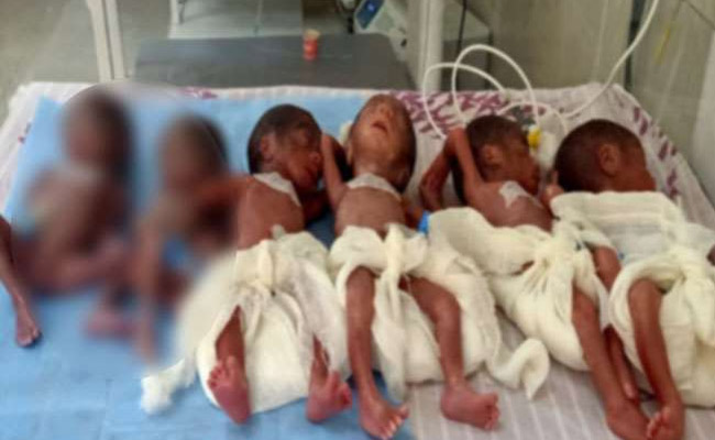the woman gave birth to 6 children in 35 minutes