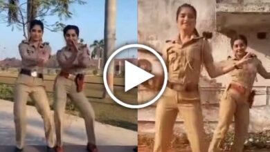 dancing girls wearing police uniform